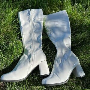 White go go boots
